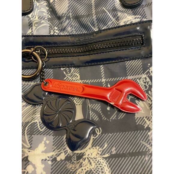 LeSportsac Plaid Handbag Rare Boutique Limited Garbo Blue‎ Retro Utility Sporty - Picture 3 of 7